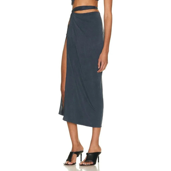 JACQUEMUS La Jupe Espelho Skirt in Navy XLarge New Womens Midi Jersey - Picture 4 of 15